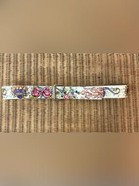 Vintage 90s Y2K Women’s XL Retro Tattoo Art Dragon Roses Heart Flames Belt